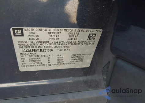 2018 GMC Terrain Slt из США, поврежденный, VIN 3GKALPEV1JL251336